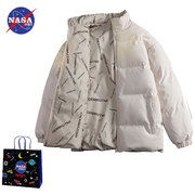 NASA联名潮牌羽绒服男双面穿女款冬季外套加厚棉衣服大码潮流