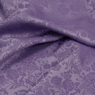 光泽垂坠国风古典香芋紫色暗纹提花布料连衣裙旗袍设计师汉服面料