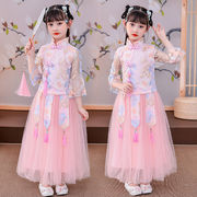 汉服女仙女裙唐装女童古装超仙公主裙中国风夏季儿童连衣裙