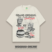 单人套餐woodoo设计师品牌，美式复古个性户外露营男女短袖t恤