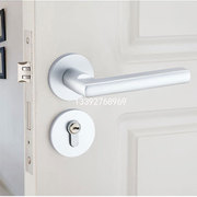 办公高隔断铝百叶门门锁太空铝银色分体静音木门锁高品质高隔配件