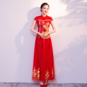 时尚修身2024改良中式古装，嫁衣女长款新娘结婚敬酒服红色旗袍