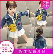 女童牛仔秋季外套1韩版婴儿童装，春秋3岁女宝宝，公主洋气牛仔外套潮