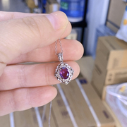天然紫水晶项链女锁骨链颈链s925纯银精致宝石吊坠小众高级感项坠