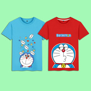哆啦A梦叮当机器猫短袖T恤情侣装休闲2023男女装夏季衣服体恤
