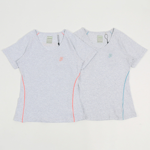 小码福利 外贸欧美运动纯棉t恤短袖女士夏季跑步高弹力网球服上衣