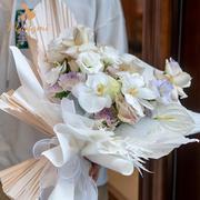 尖尖角兔耳纸对折纸纯色，褶皱纸自然风，花束包装花艺鲜花包装纸材料