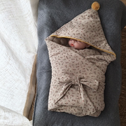 碎花初生婴儿宝宝用品纯棉春秋四季包被包巾襁褓保暖被子待产月子