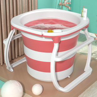 宝宝游泳桶可折叠浴桶大人浴缸加高儿童沐浴盆，全身圆形洗澡桶家用