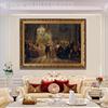横版欧式宫廷人物客厅装饰画世界名画音乐会油画有框画尺寸可
