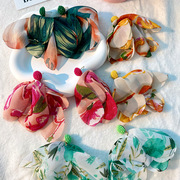 欧美波西米亚风创意花朵耳环女原创设计布艺花纹流苏耳饰