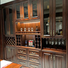 全屋定制新中式实木酒柜背景墙现代美式红酒展示柜满墙整体餐边柜