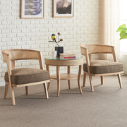 阳台藤编桌椅三件套组合现代家用客厅休闲沙发椅，北欧实木单人藤椅