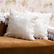 蕾丝花边抱枕套正方形白玫瑰欧式简约靠枕床头靠垫腰枕沙发可拆