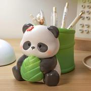 可爱熊猫笔筒摆件，办公室装饰学生桌面周边文创送女生实用生日礼物