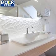 法式白色鱼骨卫生间墙面砖立体凹凸厨房浴室阳台全瓷波浪纹理瓷砖