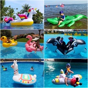 充气浮排水上乐园泳池玩具大龙虾，海龟儿童带水战斗飞机坐骑