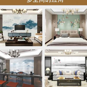 新新中式竹木纤维集成墙板背景墙画客厅电视墙面装饰沙发茶室护品