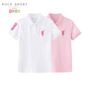 polosport童装男女童短袖t恤2024夏季保罗经典儿童翻领polo衫