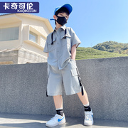 男童套装夏季2024儿童夏装，运动中大童衣服，短袖帅气网红童装潮