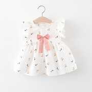 女童连衣裙夏款洋气儿童小女孩短袖，棉布小裙子，0一1-3-4岁宝宝夏装