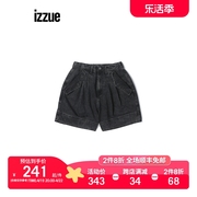 izzue女装牛仔短裤夏季潮流个性宽松A字版型6554U2I