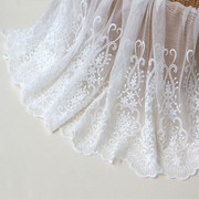 白色网纱刺绣蕾丝，花边浪漫衣边裙摆窗帘，花边辅料38cm宽中