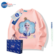 NASA联名童装女童秋冬卫衣亮片变色艾莎公主秋装儿童加绒加厚上衣