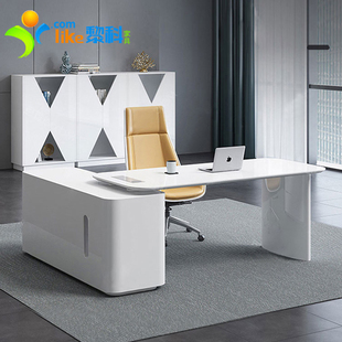 办公桌老板桌简约现代创意总裁，桌子办公室家具轻奢经理桌椅组合
