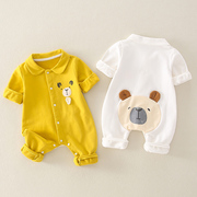 男3女宝宝秋装0一1岁6个月婴儿衣服可爱超萌长袖薄款连体衣春秋潮