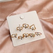 日韩风格组合套装戒指金色镶水钻简约大气日常款时尚指环女