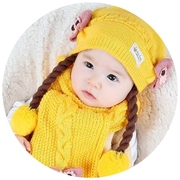 0-1岁半女宝宝5帽子3小孩7围巾4到6个月男婴儿9冬季12秋冬套