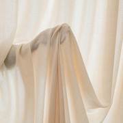 亚麻纱帘窗帘透光不透人，轻薄米白色，客厅窗纱民宿茶室棉麻布料