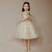 小孩主持人花童婚礼钢琴演出服蓬蓬纱洋气公主裙夏女生日儿童礼服
