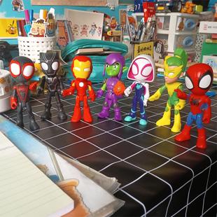 孩之宝漫威蜘蛛侠和他的神奇朋友们，钢铁侠公仔玩具4寸关节可动