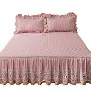 可拆卸床裙式床笠三件套夹棉加厚蕾丝花边床罩床围带裙边床单盖套