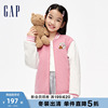 gap女童冬季logo宽松撞色棒球服棉服夹克儿童装运动外套889741