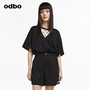 odbo 原创网纱性感露背短袖t恤女夏季设计感小众上衣潮