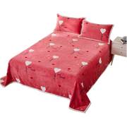 冬季加绒加厚铺床垫珊瑚被子法兰，绒毯床单人单件，宿舍毛毯子(毛毯子)床上用