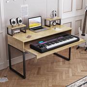 可鼎聚全简约时尚实木电脑琴桌电钢琴录音棚工作台音乐工作桌