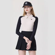 高尔夫女装套装高端运动polo衫，半身裙韩版高golf球，上衣女翻领长袖