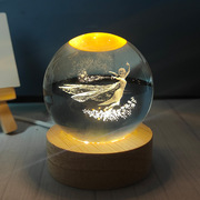 生日礼物创意发光水晶球桌面摆件小夜灯卧室玻璃球装饰品送男女生