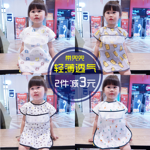 韩版宝宝夏季无袖防水罩衣婴儿透气反穿衣小童，画画衣围嘴衣吃饭兜