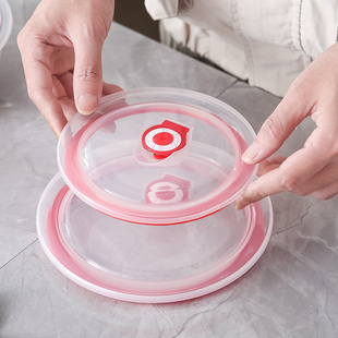 食品级圆形通用保鲜碗盖透明硅胶，密封盖防漏塑料碗盖家用防尘防油
