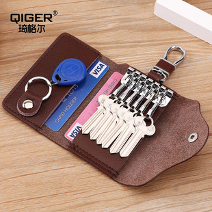 韩版钥匙包男士真皮汽车，钥匙包腰挂牛皮多功能，拉链锁匙包扣女包包