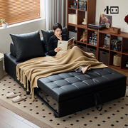 小四沙发床日式泡芙沙发小户型可伸缩多功能单人折叠中古风沙发床
