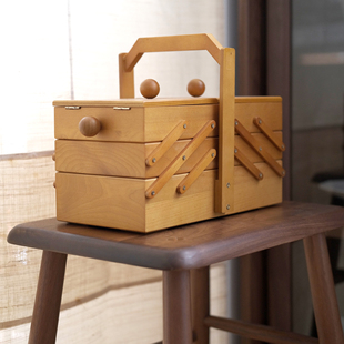加安加丽北欧中古实木收纳盒卧室桌面简约首饰盒欧式复古饰品盒