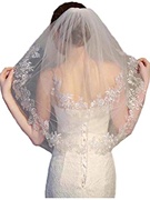 新娘婚纱礼服服装配饰外景拍照头饰短款单层超仙森系指长式头纱