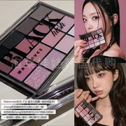 韩国wakemake/十六色16色眼影盘Black Hush镜面带闪唇釉16/13黑粉