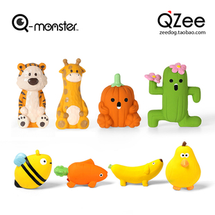 QZee乳胶发声狗狗玩具Qmonster香蕉狗耐咬儿童宠物小中型犬磨牙球